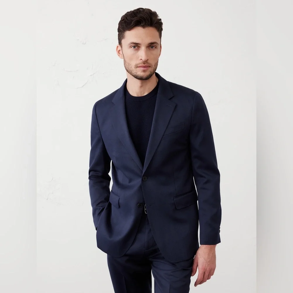 NWT! Banana Republic  NAVY LUXE WOOL-BLEND SUIT JACKET - Size 42R 🎪
